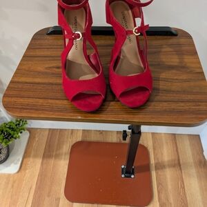 Christian Siriano Red Strappy Heels 4"